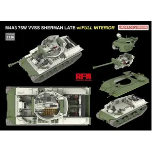Comparateur de prix : Rye Field Model Modelbouwpakket Militaire voertuigen - 5136 M4A3 76W V...