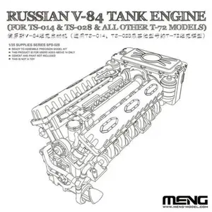 MENG SPS-028 Moteur de réservoir Russe V-84 pour TS-028 et Tous Les Autres modèles T-72 en Plastique pas cher