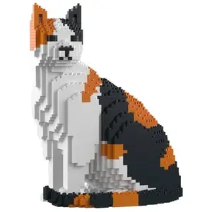 Jekca Blocs de construction - JEKCA - Chat Calico assis - 1600 pièces ... pas cher