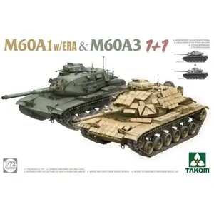 1:72 Takom 5022 M60A1 w/ERA & M60A3 - 1 + 1 Plastic Modelbouwpakket pas cher