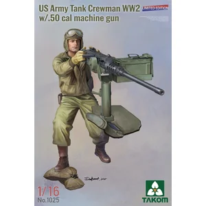 Takom Modelbouwpakket Militaire voertuigen - 1025 Amerikaanse Tankbemanning WWII met .50 cal Machinegeweer - 1 Figuur Plastic - 1:16 - ModelbouwVendu parbol