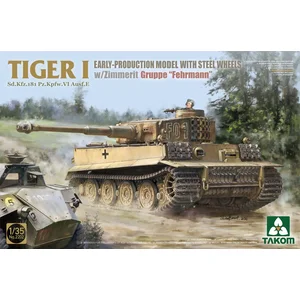 Takom Modelbouwpakket Militaire voertuigen - 2202 Tiger I Sd.Kfz.181 Pz.Kpfw.VI Ausf.E - Vroeg productiemodel met stalen wielen en Zimmerit - Gruppe 'Fehrmann' Plastic - 1:35 - Modelbouw pas cher