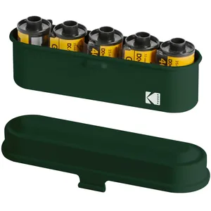 Kodak KODAK Film Case (135) - Boîtier Compact en Acier pour 5 Rouleaux de Film 135 mm, Capot Amovible, Design Années 70, Protection Poussière et Humidité - OliveVendu parrakuten