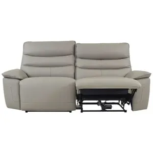 Canapé 3 places 2 relax électrique EVOGG cuir et croûte taupe gris pas cher
