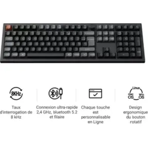 Clavier gamer sans fil KEYCHRON V6 Ultra 8K Swappable RGB Backlight pas cher