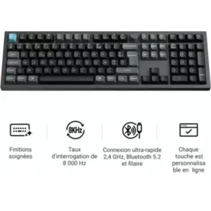 Clavier gamer sans fil KEYCHRON Q6 Ultra 8K Swappable RGB Backlight pas cher