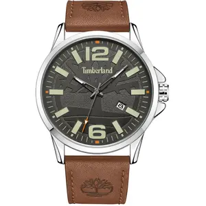 Montre - TIMBERLAND - Bernardson - Cuir/Tissu - Gris/Marron pas cher