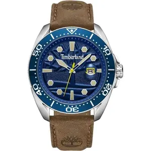 Montre Quartz Homme - Timberland Carrigan TDWGB2230604 - Cuir Marron - Etanche 5 Atm - Sport pas cher
