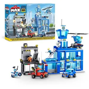 Zuru Max Build More Max Adventure Police Headquarters Playset (889 Pieces) pas cher