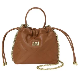 Sac seau pour femme avec bandoulière chaîne CCHB0203-brun pas cher