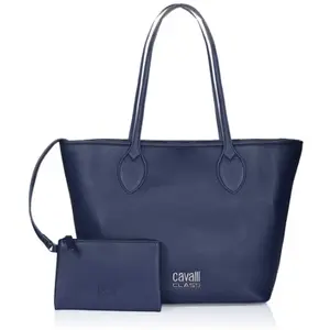 Sac porté épaule - CAVALLI CLASS - Blue - Polyuréthane - 48x30x12 cm - Fermeture magnétique