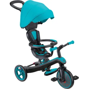 Comparateur de prix : Globber - Tricycle Évolutif Pour Bébé Explorer 4 En 1 - Bleu Canard