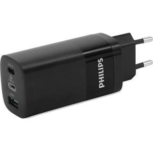 Chargeur Secteur - PHILIPS - DLP2681/12 - 65 W - Double Sortie USB-A et USB-C - Noir pas cher