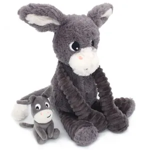 Comparateur de prix : Les Déglingos Peluche Âne Maman Et Son Bébé Gris