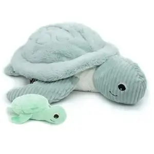 Peluche géante Les Ptipotos Sauvenou maman-bébé tortue menthe (49 cm) pas cher