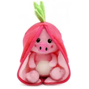 Flipetz - 2-in-1 Knuffel - Piglet het Varken / Radijs - 22 x 15 x 10 cm - Les Déglingos pas cher