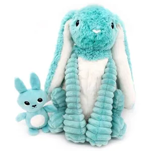Peluche Lapin maman et bébé Les Ptipotos Aqua (25 cm) pas cher
