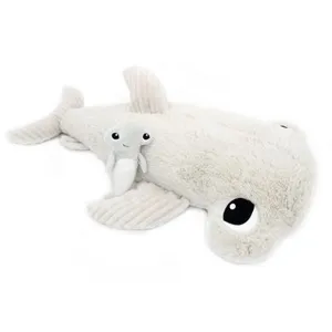 Peluche Requin maman et bébé Les Ptipotos Gris clair (57 cm) pas cher