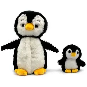 Les Déglingos Peluche Iglou le pingouin maman et bébé noir (25 cm) pas cher