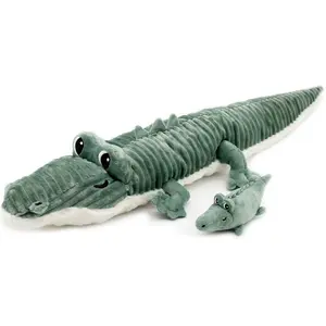 Peluche crocodile maman et son bébé vert