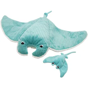 Peluche géante Mantalou la raie manta et son bébé Aqua (67 cm) pas cher