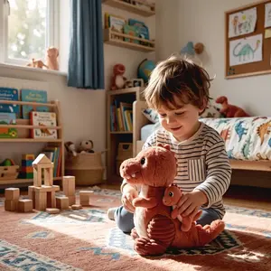 Peluche T-Rex Les Ptipotos maman et bébé Terracotta (29 cm) pas cher