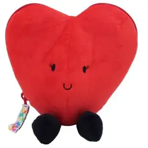 Peluche Les Flipetz Coeur et Fleur Rouge Coquelicot pas cher