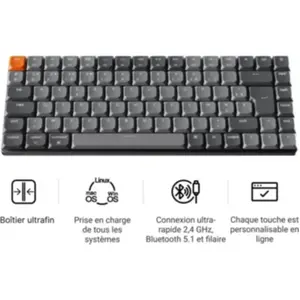 Clavier gamer sans fil KEYCHRON K3 Max QMK/VIA Wireless pas cher