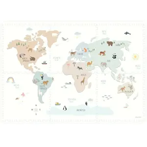 Play&Go Tapis de jeu réversible 2 en 1 EEVAA Worldmap (120 x 180 cm) pas cher
