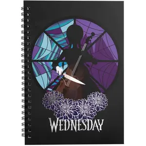 Cinereplicas Mercredi - Mercredi avec violoncelle Carnet - 14,5 x 21 cm - Licence officielle pas cher