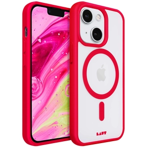 Coque LAUT iPhone 14Plus MagSafe transparent/Rouge pas cher