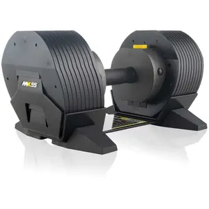 MX Select MX55 Dumbell - Halterset met 4,5 tot 24,9 kg - Rubbere grip - Dumbbell met houder - 1 halter - Compact - Incl fitness appVendu partraininn