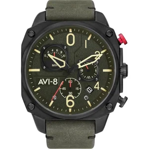 Montre AVI-8 HAWKER HUNTER Quartz Chronograph - AV-4052-08 Vert pas cher