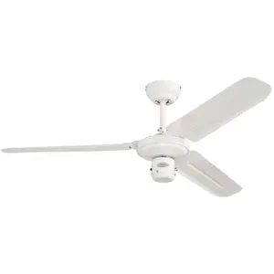Comparateur de prix : Westinghouse 78337 Ventilateur de plafond d'intérieur à trois pales Industrial de 122 cm, finition en blanc