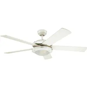 Westinghouse 78017 Ventilateur de plafond d'intérieur à cinq pales et une lampe Comet de 132 cm, finition en étain foncé avec verre dépoli