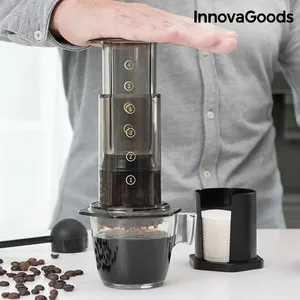 Cafetière à Pression Manuelle InnovaGoods - Gris - 4 tasses - Café mou... pas cher