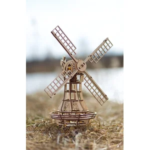 Puzzle 3D mécanique en bois - EWA ECO-WOOD-ART - Moulin à vent - 227 pièces pas cher
