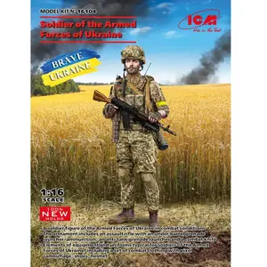 1:16 ICM 16104 Soldier of the Armed Forces of Ukraine Plastic Modelbou... pas cher