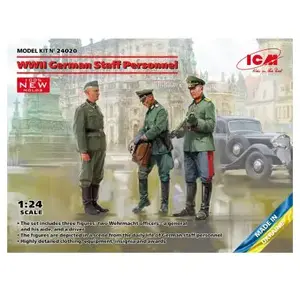 1:24 ICM 24020 WWII German Staff Personnel Plastic Modelbouwpakket pas cher