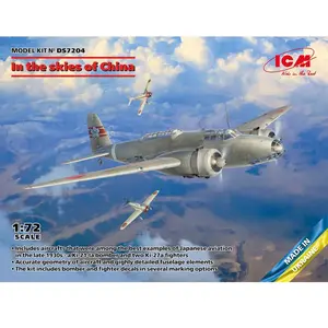 ICM Modelbouwpakket Vliegtuigen - DS7204 In the skies of China - Ki-21-Ia - Twee   -27 - 3 Vliegtuigen Plastic - 1:72 - Modelbouw