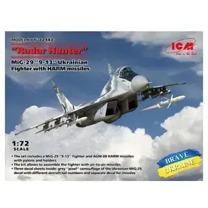1:72 ICM 72143 Radar Hunter - MiG-29 9-13 Ukrainian Fighter w/HARM missiles Plastic Modelbouwpakket pas cher