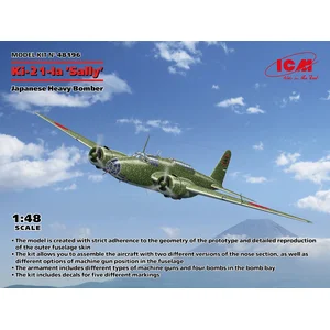 1:48 ICM 48196 Mitsubishi Ki-21-Ia Sally Plane Plastic ModelbouwpakketVendu parbol
