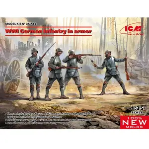 1:35 ICM 35722 WWI German Infantry in rmor Plastic Modelbouwpakket pas cher