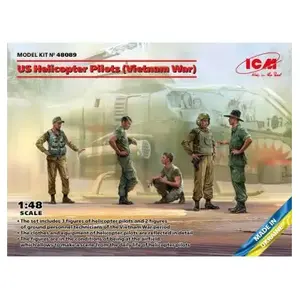 1:48 ICM 48089 US Helicopter Pilots Vietnam War Plastic Modelbouwpakket pas cher