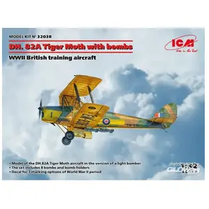1:32 ICM 32038 DH. 82A Tiger Moth with bombs - WWII British Plastic Mo...