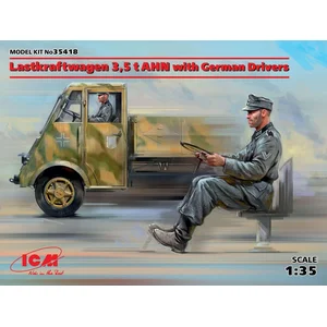 1:35 ICM 35418 Lastkraftwagen 3,5 t AHN with German Drivers Plastic Modelbouwpakket