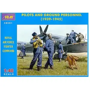 ICM Models Figurines 2ème Guerre Mondiale : Pilotes Et Mécaniciens Raf 1939-1945 pas cher