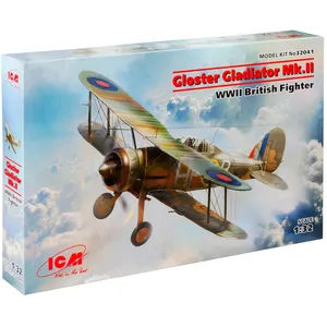 ICM ICM32041 Gloster Gladiator Mk.II, combattant britannique de la Seconde Guerre mondiale, noir pas cher