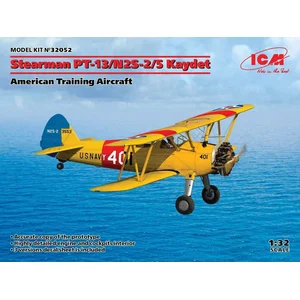 1:32 ICM 32052 Stearman PT-13/N2S-2/5 Kaydet, American Training Aircraft Plastic Modelbouwpakket pas cher