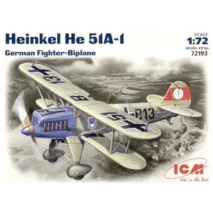 ICM 72193   Heinkel He 51 A de 1, German Biplane Fighter pas cher